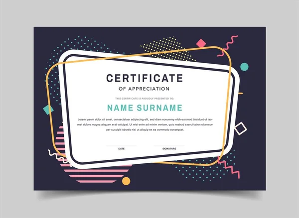 Abstract Certificate Diploma Awarding Successful Students Graduation Template Mockup Layout — Wektor stockowy