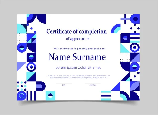 Abstract Certificate Diploma Document Confirming Completion Online Courses Training Graduates — Wektor stockowy