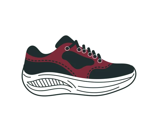 Red Black Sneaker Stylish Lightweight Summer Shoes Sports Youth Fashion — Stok Vektör