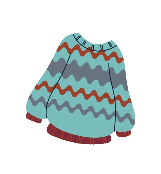 Multicolored Warm Sweater Clothing Winter Holidays New Year Christmas Style — Stok Vektör