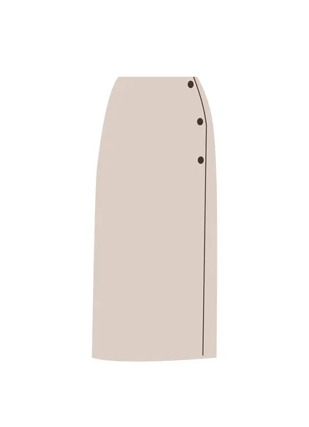 Long Beige Skirt Wardrobe Elements Women Business Style Outfit Suit — стоковый вектор