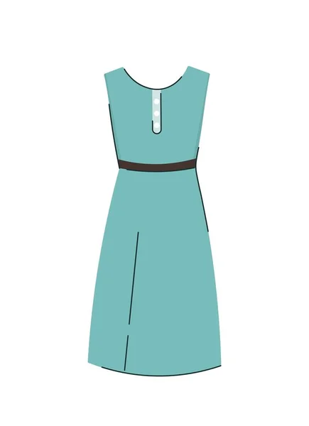 Long Green Dress Stylish Clothes Parties Important Events Womens Fashion — Stok Vektör