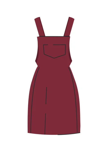 Red Sundress Icon Burgundy Dress Summer Season Stylish Comfortable Clothes — Stok Vektör