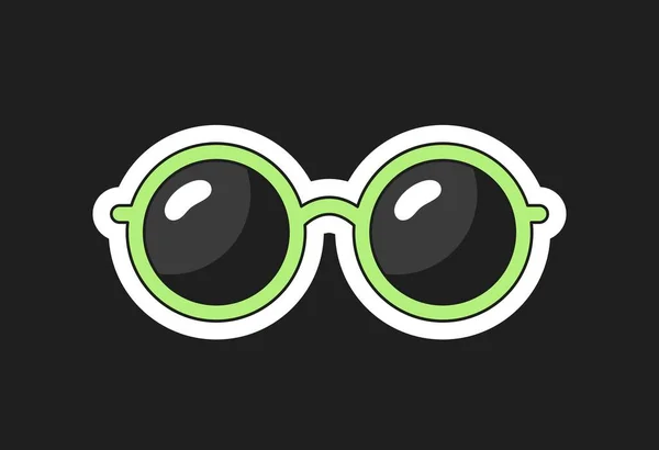 Green Sunglasses Sticker Design Elements Social Networks Sun Protection Accessories — ストックベクタ