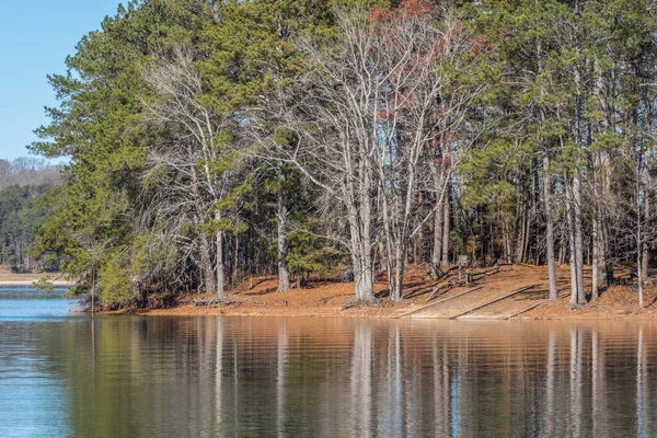 Uma Rampa Barco Cimento Vazio Parque Lago Lanier Geórgia Visto — Fotografia de Stock