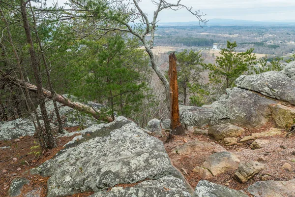 View Top Sawnee Mountain Cumming Georgia Standing Edge Surrounded Granite — Stock Photo, Image