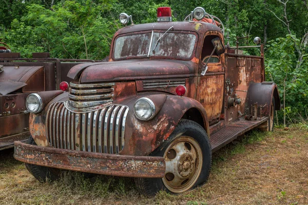 Gainesville Georgia Mayo 2022 Está Servicio Viejo Camión Bomberos Oxidado — Foto de Stock