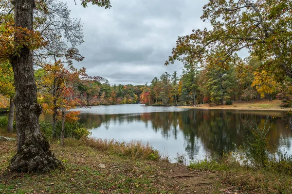 Stillness Byrd Lake Cumberland Mountain State Park Tennessee Reflections Colorful — Stockfoto