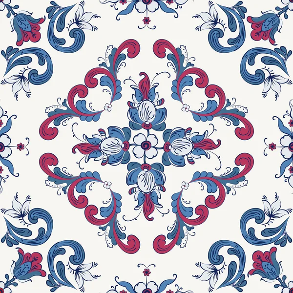 Tuile Romarin Motif Décoratif Norvégien Traditionnel Illustration Vectorielle — Image vectorielle