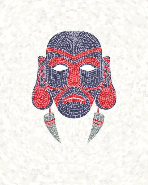 Máscara Tribal Mosaico Vector Ilustración — Vector de stock
