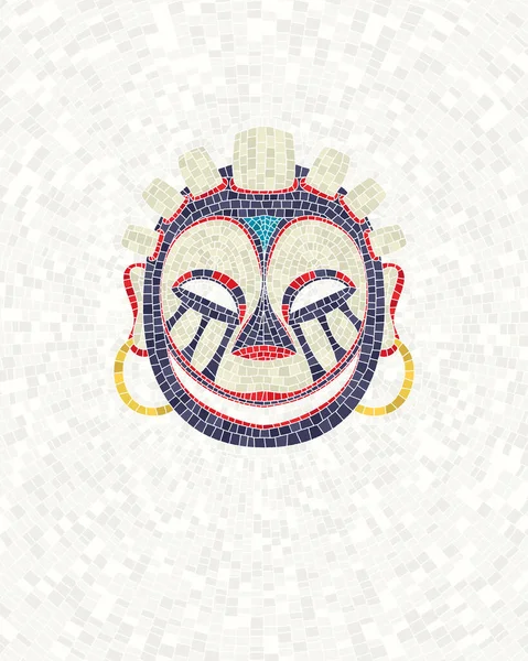 Tribal Masker Mozaïek Vector Illustratie — Stockvector