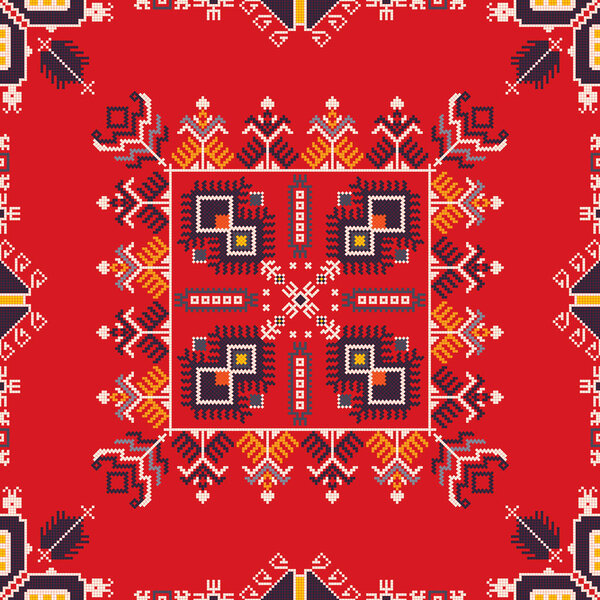 Traditional Bulgarian embroidery vector pattern
