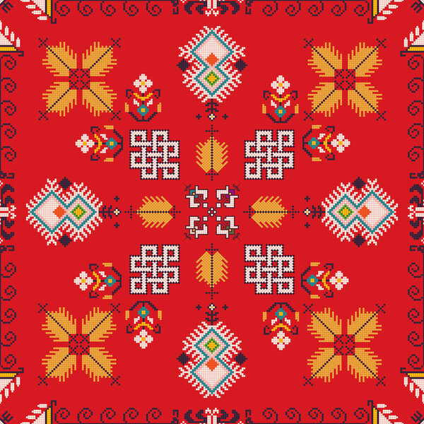 Traditional Bulgarian embroidery vector pattern