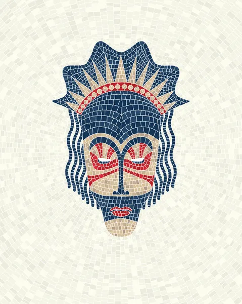 Tribal Masker Mozaïek Vector Illustratie — Stockvector