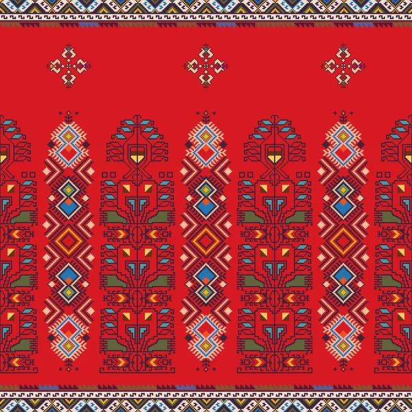 ブルガリアの伝統的な刺繍ベクトルパターン — ストックベクタ
