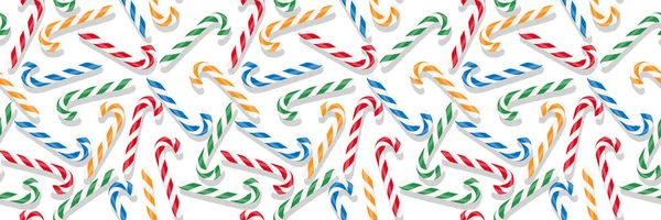 Color Candy Canes Seamless Pattern Vector Illustration — Stock Vector
