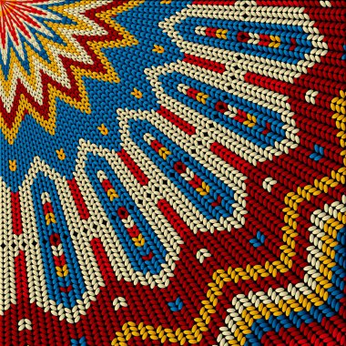 Knitted fabric vector pattern, decorative icon in colors