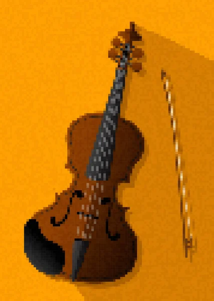 Пиксельная Векторная Скрипка — стоковый вектор