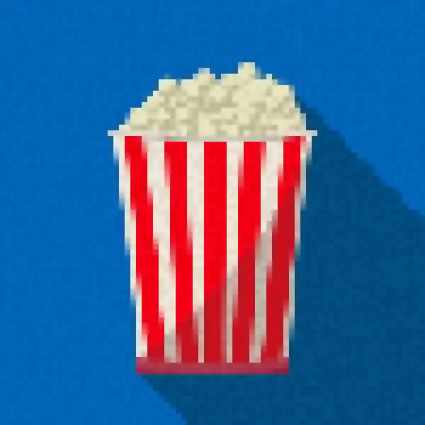 Arte Pixel Icona Popcorn Illustrazione Vettoriale — Vettoriale Stock