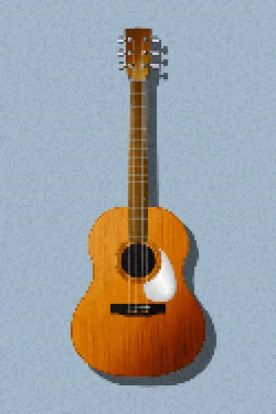 Pixel Art Guitare Vecteur Icône — Image vectorielle