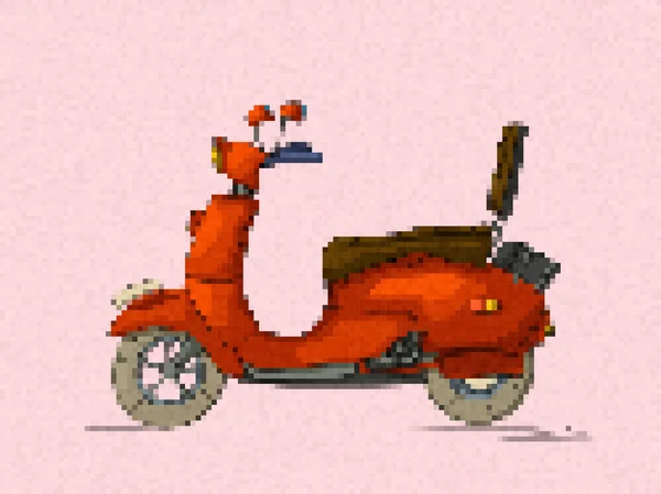 Pixel Art Scooter Ilustración Vectorial — Vector de stock