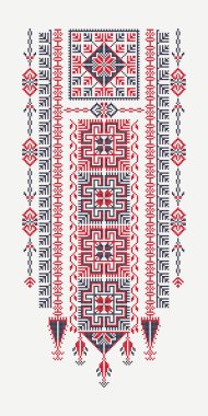 Vektör Tatreez süsü, geleneksel Filistin nakış deseni