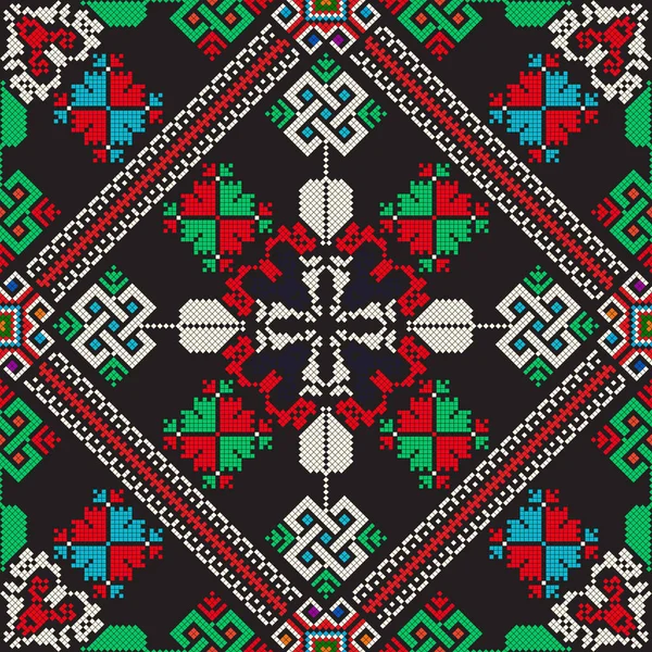 Motif Sans Couture Vecteur Broderie Ukrainienne — Image vectorielle