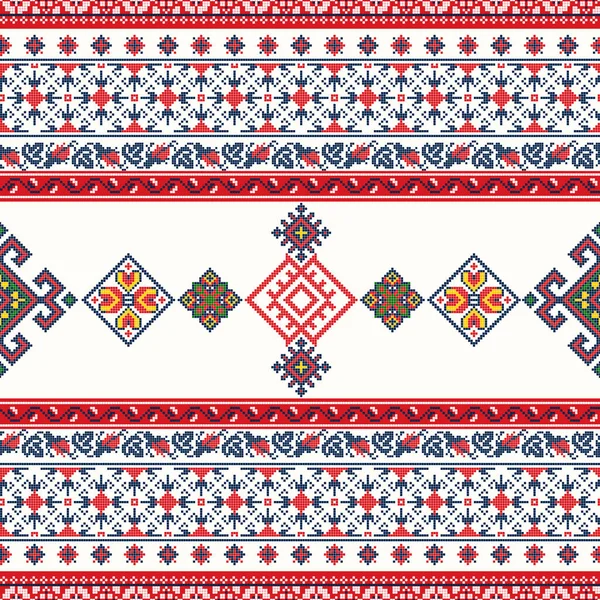 Ukrainische Stickerei Vektor Nahtlose Muster — Stockvektor