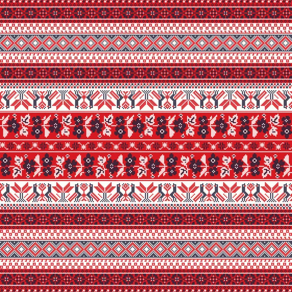 ウクライナの刺繍ベクトルシームレスパターン — ストックベクタ