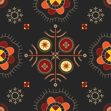 Estonya Mulgi nakışından esinlenilmiş halk sanatı vektör deseni