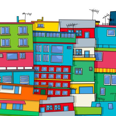 Brezilya favela simgesi, vektör illüstrasyon