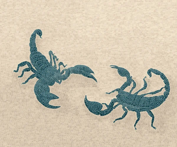 Scorpioni Mosaico Arte Illustrazione Vettoriale — Vettoriale Stock