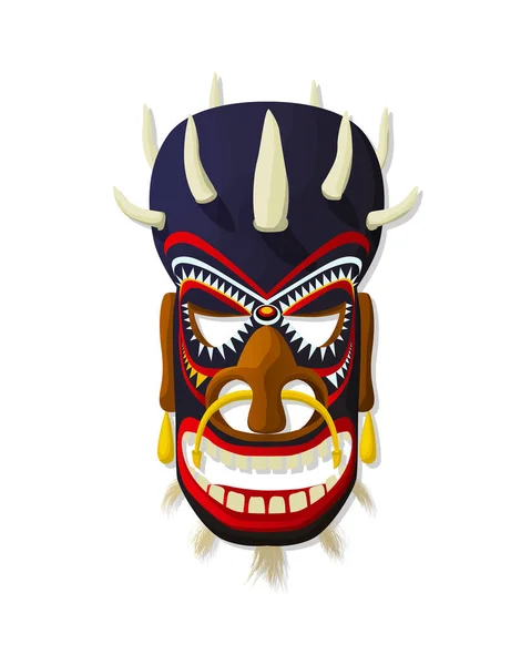 Máscara Tribal Vectorial Objeto Aislado Sobre Fondo Blanco — Archivo Imágenes Vectoriales