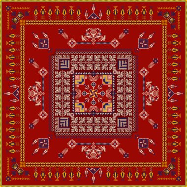 Embroidery Tatreez pattern, Palestinian fashion vector ornament