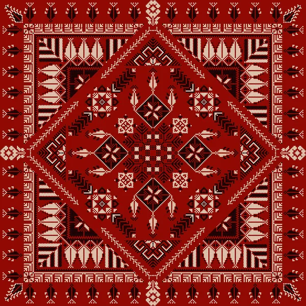 Embroidery Tatreez pattern, Palestinian fashion vector ornament