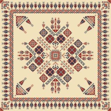 Embroidery Tatreez pattern, Palestinian fashion vector ornament