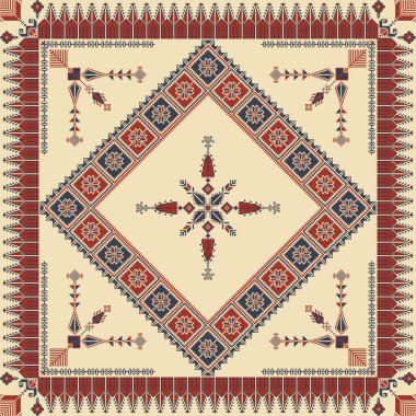 Embroidery Tatreez pattern, Palestinian fashion vector ornament