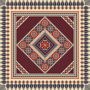 Embroidery Tatreez pattern, Palestinian fashion vector ornament