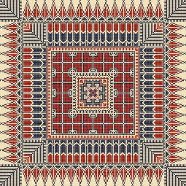 Embroidery Tatreez pattern, Palestinian fashion vector ornament
