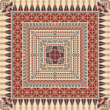 Embroidery Tatreez pattern, Palestinian fashion vector ornament