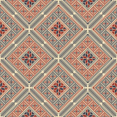 Embroidery Tatreez pattern, Palestinian fashion vector ornament