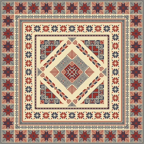 Embroidery Tatreez pattern, Palestinian fashion vector ornament