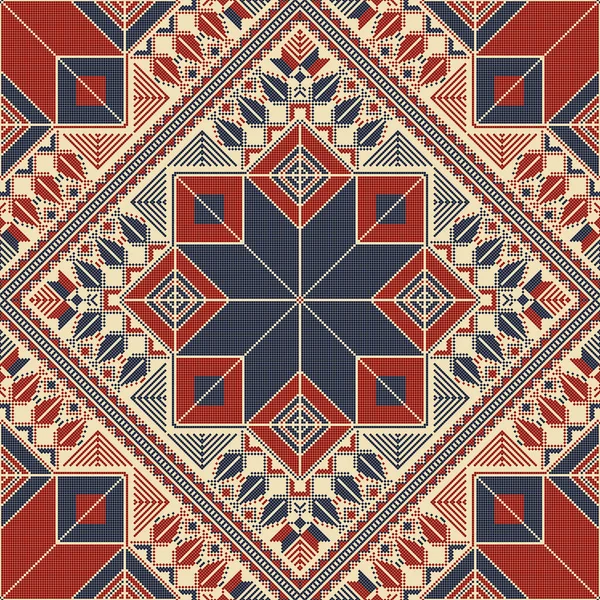 Embroidery Tatreez pattern, Palestinian fashion vector ornament