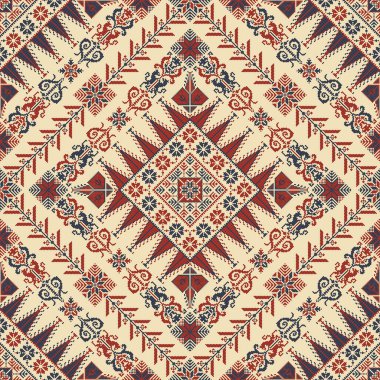 Embroidery Tatreez pattern, Palestinian fashion vector ornament