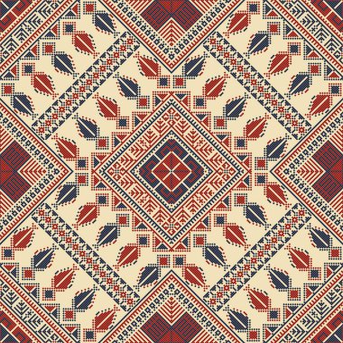 Embroidery Tatreez pattern, Palestinian fashion vector ornament