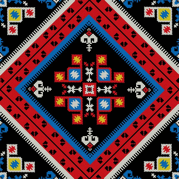 Motif Vectoriel Broderie Art Populaire Géorgien Traditionnel — Image vectorielle