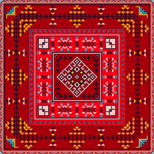 Traditional Georgian Folk Art Embroidery Vector Pattern — Stock Vector