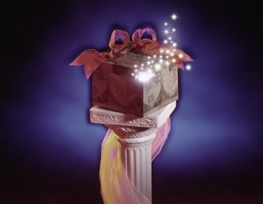 Gift Box On Pillar