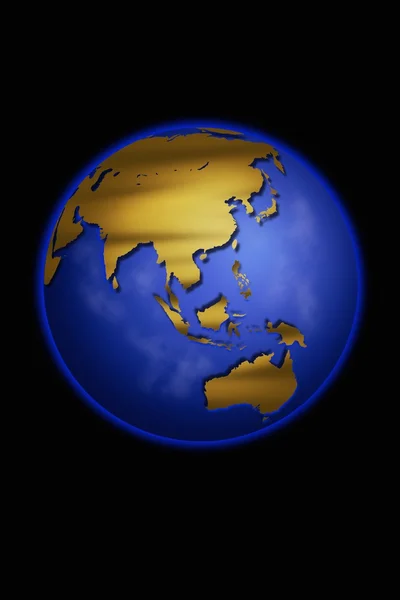 以东亚地区为中心的地球 — 图库照片