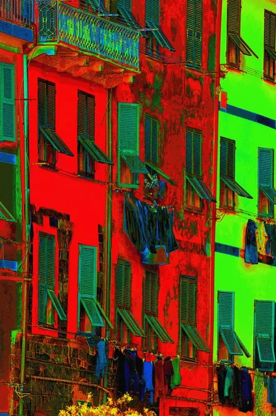 Pohled z budov v Itálii — Stock fotografie